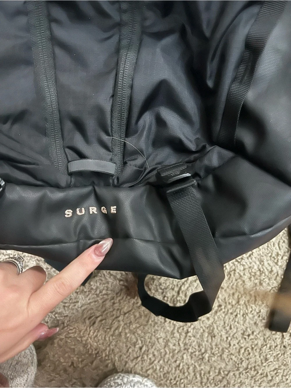 The North Face Black Backpack with Rose Gold Accents - Picture 2 of 6